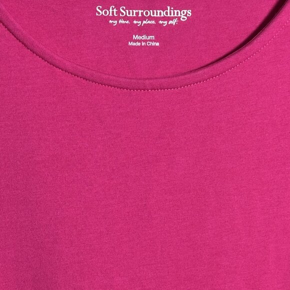 Soft Surroundings Ruffle Hi-Low Hem Maxi Dress Size M Cotton Modal Blend Stretch - Picture 3 of 7